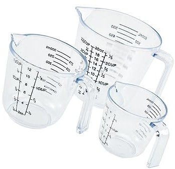 ABOOFAN 3 Pièces tasse à mesurer graduée Outils de mesure petits contenants de liquide grande récipient en verre trousse enfant Ménage tasse graduée cylindre gradué cruche tasse à café pp