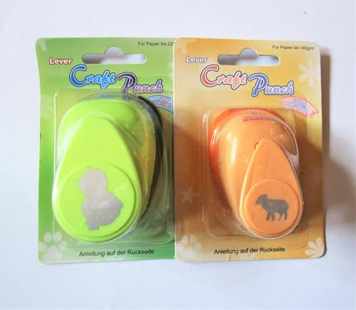 Motivstanzer Papierstanzer Stanzer Küken 25mm u. Lamm 15mm Craft Punch