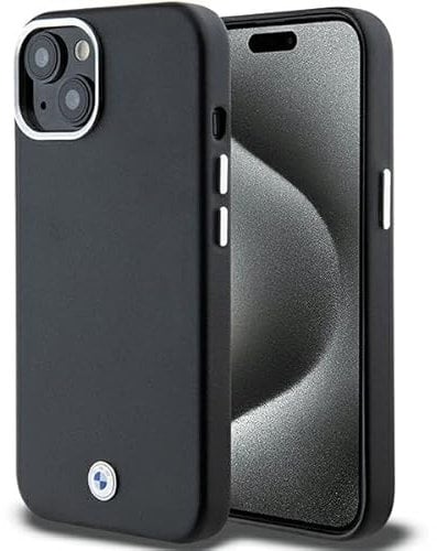 CG Mobile BMW BMHMP15S23PUFWK Hülle für iPhone 15/14 / 13 6.1 Schwarz Signature Wrapped Metal
