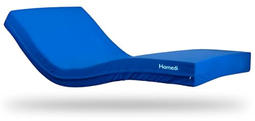 HOMEDI Colchón Geriátrico para Cama Articulada - Fabricado en España - Funda Sanitaria Impermeable - 5 cm de Viscoelástica - 105x200x15cm