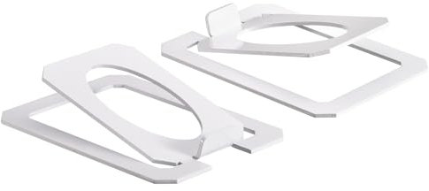 sourcing map Desktop Speaker Stands, Metal Desk Vertical Speaker Stands Support with Vibration Absorption Pads Studio Speaker Bookshelf Stand White Pack of 2