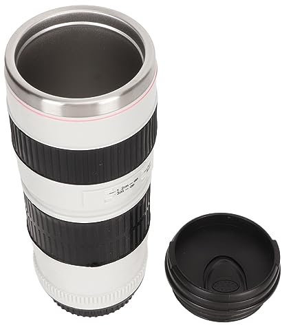 WGFOIP Kameraobjektiv-Kaffeetasse, Reise-Kaffeetasse, Kamerazubehör, Originelle Geschenke für Fotografen, Männer und Frauen (Weiß)