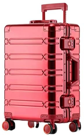 TOTIKI Koffer Aluminium-Magnesium-Metall-Hartschalenkoffer, Rollwagen, Reisegepäck, Großes Fassungsvermögen Rollkoffer (Color : B, Size : 24inch)