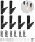 KINHARD Patère Murale, 6 Pièces Panneaux Acoustiques Patere Mural, Porte Manteau Mural Noir, Utilisé Dans Salon, Chambre etc