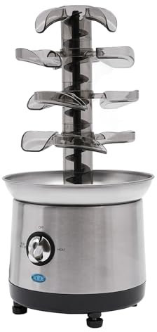 Schokoladenbrunnen 4-stufiger elektrischer 190W 1.2L Hitzefest Schokobrunnen Fondue Schokofondue Schokofontäne Warmhaltefunktion Fließfunktion Party Hochzeit Geburtstag Schokoladenbrunnenmaschine
