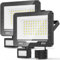 TOPAUBUB LED Strahler Fluter mit Bewegungsmelder Außen 50W 2 Stücke - 5000LM 6500K IP67 Wasserdicht LED Scheinwerfer Aussenstrahler mit Bewegungsmelder Außenstrahler Flutlichtstrahler für Garten