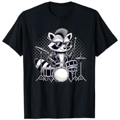 Batteur et batterie | Musicien, Musique | Garçons, Funny Raton laveur T-Shirt