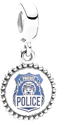 Streetculture Placa de policía para identificación, accesorio para pulsera de abalorios, cadena y anillo, plata 925