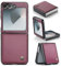 Rerzoiro for Samsung Galaxy Z Flip 6 Case, Premium PU Leather Case Anti Scratch Slim Phone Shockproof Protective Phone Cover for Samsung Galaxy Z Flip6, Red