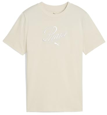 PUMA Mädchen Script Tee G Hemd, Alpine Snow, 140 EU