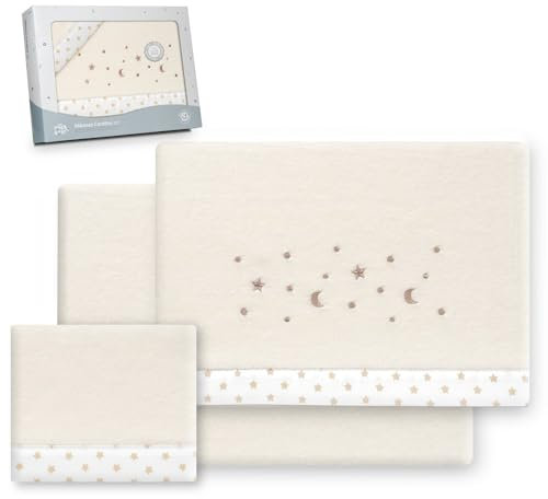 Danielstore Sabanas Cuna Bebe Sabanas Invierno Sabanas Coralina Extrasuave y Ligera para Cuna 60 x 120 cm Juego de Sabanas Cuna(Bajera+encimera+Funda Almohada)
