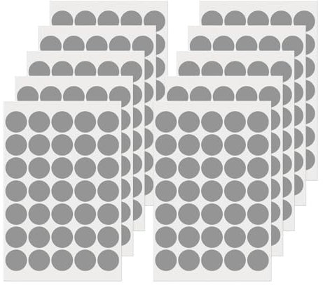 FINDAT Klebepunkt Etiketten 25 mm Rund Kleine Wasserfeste Markierungspunkte Selbstklebende Aufkleber zum Beschriften für Büro Haus Schule DIY 350 Stück Grau