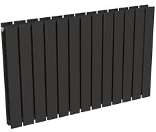Radiateur noir mural eau chaude horizontal acier double lame | 60 x 100 cm 1 435 Watt pour chauffage central | 4 raccordements 15x21 (1/2) NYTIA by NOYON & THIEBAULT