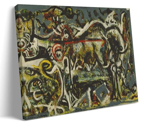 HAJIDEMA Jackson Pollock Art Sport (13) Kunstdruck, Wandfoto, Farbe, hängendes Bild, Familie, Schlafzimmer, Dekoration, 60 x 90 cm
