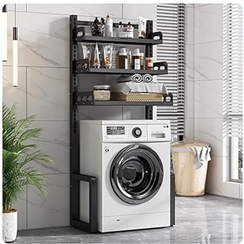Mini-Kühlschrankständer Eck-Mikrowellenschrank Hält 40 Pfund, Verstellbarer Mini-Kühlschrank für Büro und Schlafzimmer, Kühlwagen-Organizer-Einheit mit Großer Lagerkapazität(Black,50x38x162cm(19.6x15x