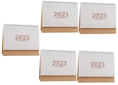 LALAFINA 5pcs Standing Calendar Delicate Desk Calendar Printing Office for School Home Hotel