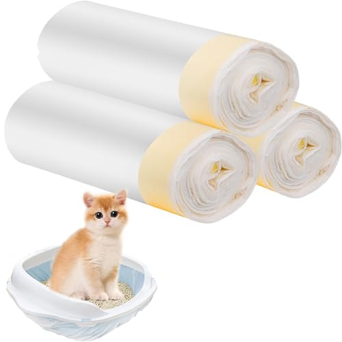30Pcs Cat Litter Tray Liners - 104X45CM Cat Litter Bags with Drawstrings - Durable Heavy Duty Scratch Resistant and Leak Proof Large Liner Bags for Pet Litter Box