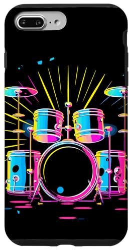Drum Kit Artwork Batteria Strumento a percussione Custodia per iPhone 7 Plus/8 Plus