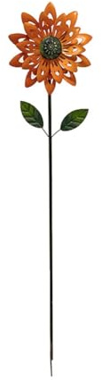Flaroey Metal Sunflower Wind Spinner with Stake, Windmill Wind Sculpture for Garden Ornaments Outdoor Decorations