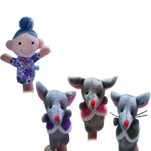 Finger Puppets Set – Soft Velvet Plush Toys for Kids, Storytelling, Nursery Rhymes, Creative Play, Party Favors, and Educational Fun (Blind Mice)