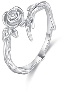Whoiy Platin Ring Damen 950, Hochzeits Ring Echtgold Ehering Blume mit Diamant für Frauen Größe 61 (19.4)