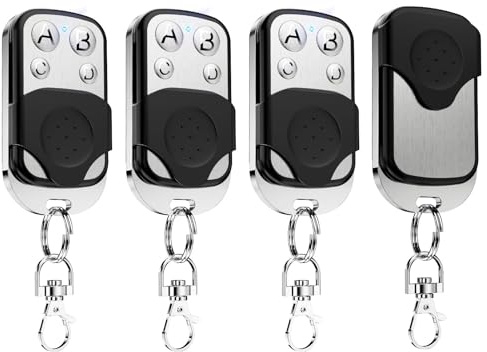 4 Pièces Telecommande Universelle Portail 433,92 MHz Copie Télécommande | Garage Sans Fil à 4 Boutons,Duplicateur Porte de Garage Telecommande Porte Clés,Bip Portail Coulissant pour Voiture de Garage