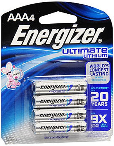 e² Lithium Batteries, AAA, 4/Pack, Sold as 1 Package