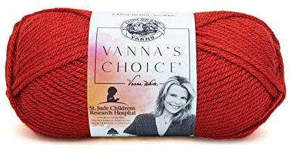 Lion Brand Yarn Vanna's Choice, Aran Weight Yarn for Knitting, Crochet, and Crafts, Brick, 1 Pack