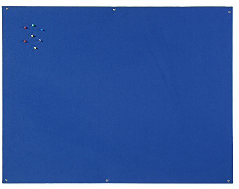 Bi-Office Notice Board, Blue Felt, Unframed, 120 x 90 cm