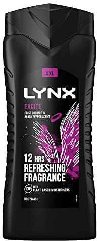Lynx Excite XL Body Wash for Men 500 ml – 12 Hour Long Lasting Fragrance Shower Gel, Refreshing & Revitalising Daily Body Cleanser with Fresh Scent, Ideal for Everyday Use