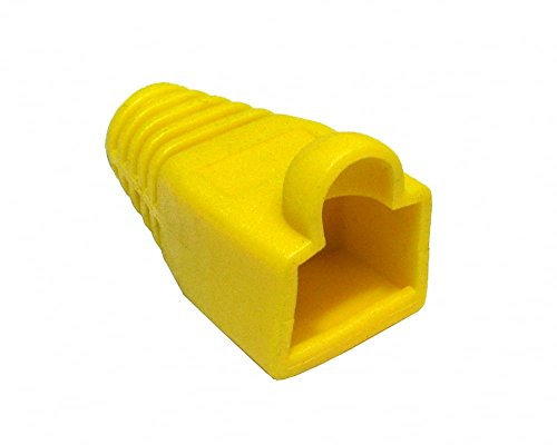 PCSL® CAT5E CAT6 RJ45 Ethernet Network Cable Strain Relief Boots Cable Connector Plug Cover (Yellow x 100)