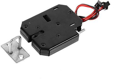 Serratura elettromagnetica DC 12V, 1Pcs Armadio con cassettiera di controllo elettrico Armadietto con serratura magnetica Smart per sistema di controllo accessi porta Nero