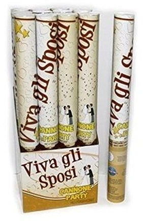 Aurora Store 12 SPARACORIANDOLI Matrimonio Tubo Cannone 60cm SPOSI Bianco Party Wedding