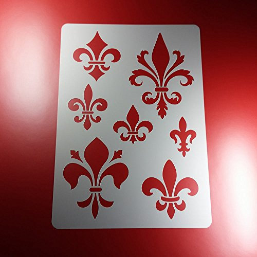 Schablone Fleur de Lis 7 Motive Heraldik - BA70