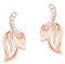 Amor Ohrhänger 925 Sterling Silber Damen Ohrschmuck, mit Zirkonia synth., 1,5 cm, Roséfarben, Blatt, Kommt in Schmuck Geschenk Box, 2022390