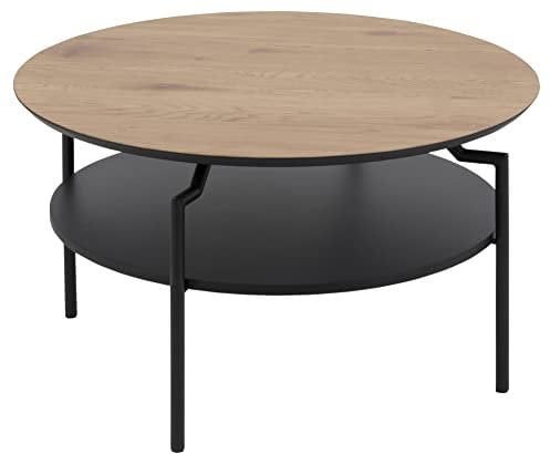 AC Design Furniture Gregor Couchtisch, B: 80 x H: 45 x T: 80 cm, Eiche/Schwarz, MDF,1 Stück