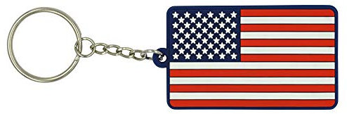 Great 1 Products PVC-Schlüsselanhänger mit amerikanischer Flagge, Rot/Weiß/Blau, Standard