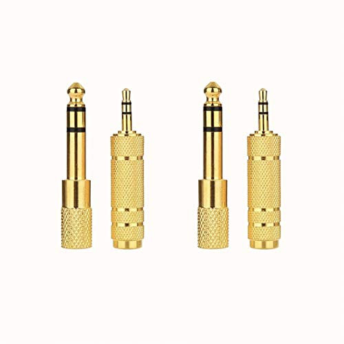 JZK 2 Set Adaptador de Auriculares, 6,35 mm Macho a 3,5 mm Hembra, 3,5 mm Macho a 6.35 mm Hembra, adaptadores Jack Audio Stereo Converter, Guitarra, Sistema estéreo