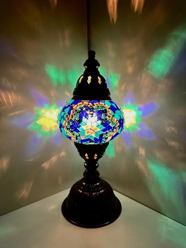 Samarkand - Lights Mosaiklampe Mosaik - Tischlampe M Handgefertigte Mosaiklampe Orientalische Türkische Marokkanische Dekorative Mosaik Tischlampe Blau - Stern