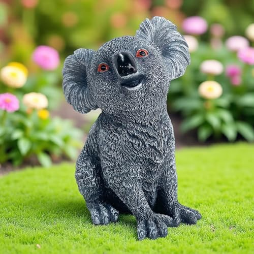 JARPSIRY Niedliche Garten Statue Harz Sitzende Koala Figur Tierskulptur Patio Rasen Hof Außendekor Home Schreibtisch Ornament