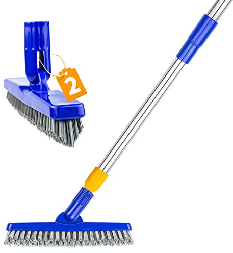 ITTAHO Lot de 2 brosses à Joints avec Long Manche, pivotant pour Nettoyage de Joints – Brosse de Nettoyage Extensible et Durable pour Salle de Bain, Baignoire, carrelage, plinthe, Douche à