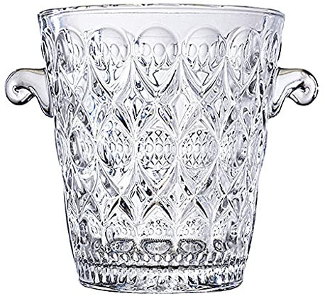 BHBXZZDB Seau à Glace Seau à Glace en Cristal élégant avec poignées, Seau à vin, Seau en Verre, sûr et Parfait pour Votre Seau à Glace de Bar à la Maison (Couleur : B)