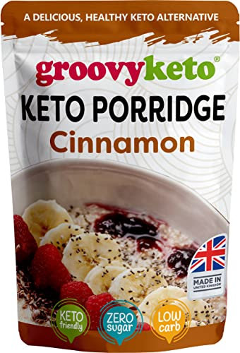 Groovy Keto Cinnamon Breakfast Porridge | 2.5g net carbs | Low Carb Porridge Alternative | Keto Friendly, Diabetic Friendly, Grain Free (280g (1 Pack))