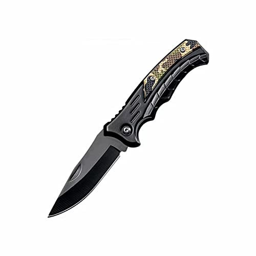 Tuovictor Klappmesser Zweihand Klappmesser mit Rückenclip Camouflage Klappmesser mit hoher Härte für Camping Einsatzmesser