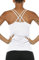 icyzone Damen 2 in 1 Sport Yoga Tops mit BH - Gym Shirts Fitness Trainings Tank Top (M, Weiß)