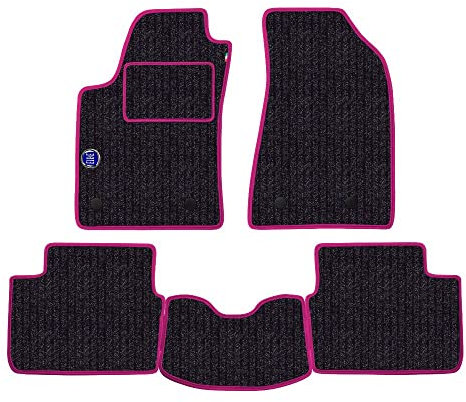 Set Tappetini realizzato per FIAT 500 ABARTH c/fori da anno 2008 in poi in Moquette Made in Italy in ANTRACITE c/Logo e bordi