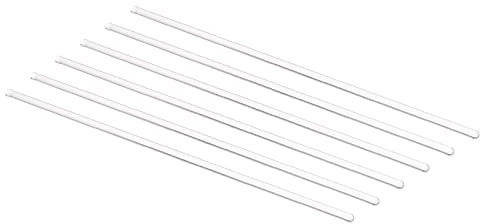 sourcing map 6Stk 3.3 Borosilikat Glas Stick 7.87 4mm Beidseitig Runde Rührgeräte