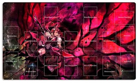 Mlikemat Akiza Izinski ZD014-19-A Tapis de jeu de cartes à collectionner avec zones Motif dragon Rose Noir