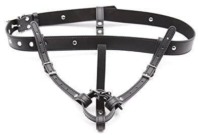 PIIKNUO Ceinture de Chasteté Femme Cuir Culotte Masturbation Harnais Sur Godemiché SM Fétiche Esclave Costumes érotiques Ficelles Sangle Godemiché Costumes érotiques
