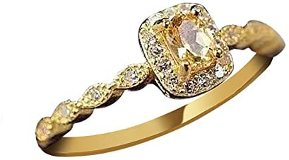 Fingerringe wojonifuiliy01 Citrin Offener Ring Naturstein Kristall Dünner Kreis Super Flash Geschenk für Mädchen Schmuck Geeignet für Partykleidung oder Alltagskleidung (B, One Size)